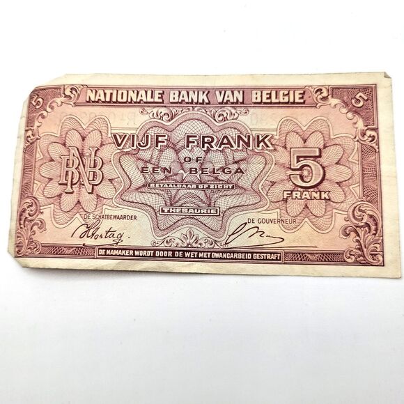 1943 Belgium 5 francs - Picture 2 of 2